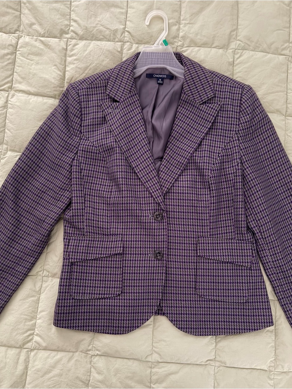 Chadwick Purple Houndstooth Women’s Blazer Jacket